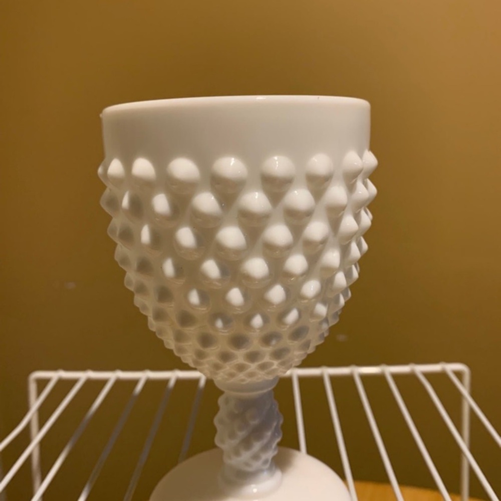 Fenton Milkglass Hobnail Goblet